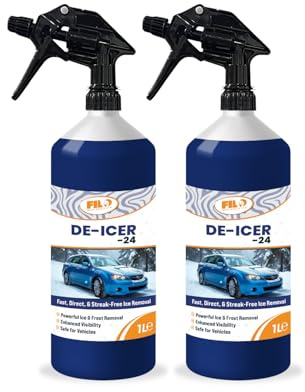 Filo De Icer Spray for Car 2 x 1 Litre | Powerful -24°C Deicer Car Windscreen Spray – Effectively Melts Ice, Clears Frost & Prevents Re-Freezing, Easy to Use
