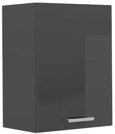 Vicco Hängeschrank R-Line, Anthrazit Hochglanz, 45 cm | 1 Tür · 1 Einlegeboden · Tiefe – 31 cm · ✓ Frei kombinierbar · ✓ Praktischer Stauraum