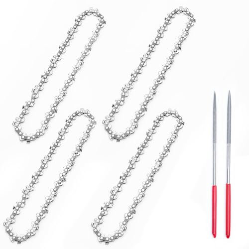 Catena di Ricambio per Motoseghe Mini da 6 Pollici, Confezione da 4 Pezzi, Spessore .043 (1.1mm), passo 1/4 LP, 36 Maglie Motrici. Compatibile con SEESII e tutte le Motoseghe Mini da 6 Pollici.