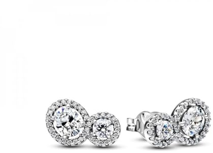 Pandpra Timeless 293774C01 Boucles d'oreilles souples en argent sterling avec zircone, 3x7,8x12,2 mm, Argent sterling, Zircone cubique