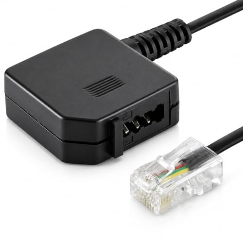 1aTTack.de 1x 0.2m - Western-Stecker 8/4 auf TAE U-Buchse Telefonadapter Kabel Gecrimpte Stecker Vernickelte & Vergoldete Kontakte