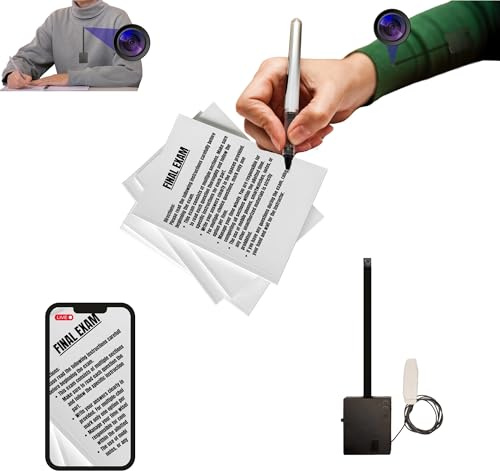 PingaOculto Mini Telecamera Spia Nascosta WiFi per Auricolari Spia per Esami Invisibile per Smartphone - Micro Cuffie Wireless per Copiare in Ear Lente Camuffata (Camera Wifi Pro Batteria Integrata)