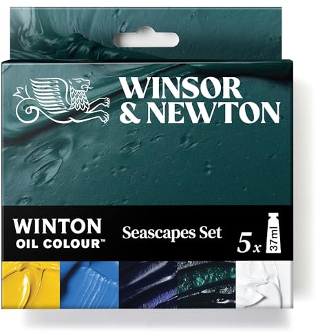 Winsor & Newton Winton - Set de tubos de pinturas al óleo, Colores Paisajes Marinos, 5x37ml