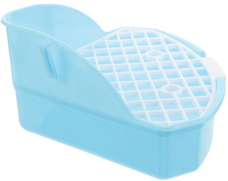 TOYANDONA Pet Liten Hörn Toalett för Kaniner och Smådjur Återanvändbar Utrymmessparande Design för Gnagare och Små Husdjur Blå Färg
