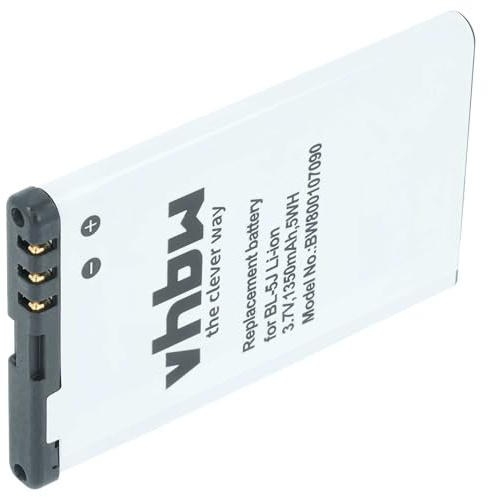 vhbw batteri ersättning för Nokia BL-5J för mobiltelefon smartphone telefon (1350 mAh, 3,7 V, Li-Ion)