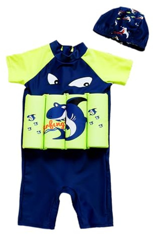 Bañador Niño Traje De Baño Flotante Flotador Niños Manga Corta Trajes De Baño De Una Pieza Impresión Animados Flotabilidad Ajustable Secado Rápido Traje De Entrenamiento