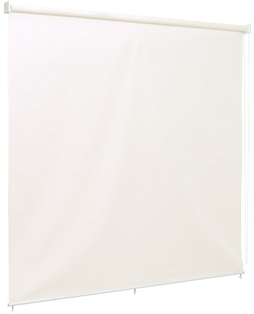 Ventanara® Außenrollo Screen Rollo Senkrechtmarkise Balkonrollo Sichtschutz Rollo Beschattung 240 x 230 cm Creme
