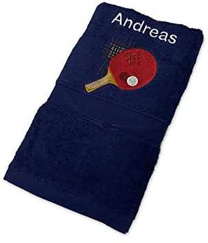 Tischtennis Handtuch bestickt mit Motiv und Name