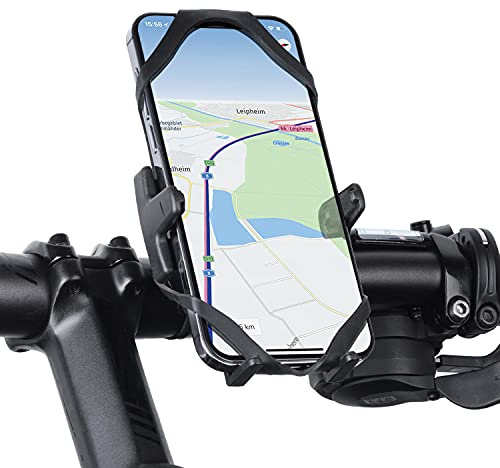 Wicked Chili Universal Fahrrad Handyhalterung kompatibel mit Xiaomi Mi 11 | Samsung Galaxy 20 FE, iPhone 13 Pro und Smartphone mit max. 76mm Breite - Slim Bike Mount - Made in Germany