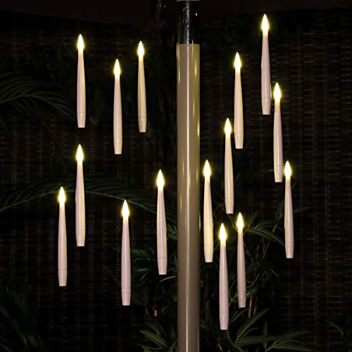 NOMA Magic Candle Chandelier, 15 White Hanging Candles (Pack of 1) | Remote Control Included, 15 Flickering Amber LED Candles, Waterproof, Battery-Powered, Indoor & Outdoor Use, Elegant Design