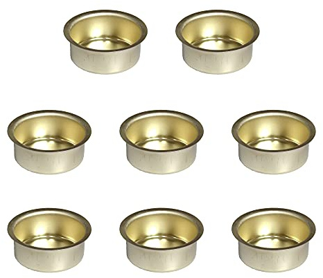Auswahl Größe - Kerzentülle Kerzeneinsatz Kerzenhalter aus Metall, für Baumkerzen, Puppenkerzen, Pyramidenkerzen Tafelkerzen und Teelichter - Hier: 8 Stück Tülle Ø 40 mm (tief)