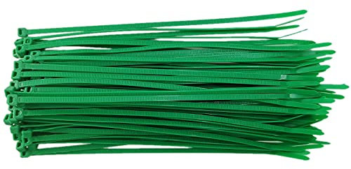 Cable Ties, 200 Pack of Green Nylon Zip Ties, 3.6 mm x 200 mm, 8 inches Premium Self-Locking Cable Ties, Strong Nylon Zip Ties.