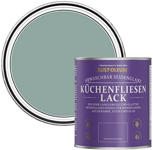 Rust-Oleum abwaschbare Küchenfliesenlack in blau mit Seidenglanz Finish - Greshamblau 750ML