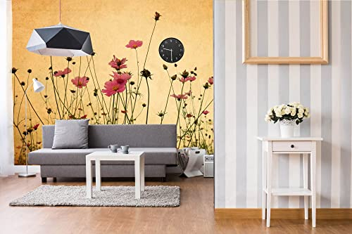 Vlies Fototapete BLUMEN AUF PAPIER 375 x 250 cm (inkl. Kleister) - Vlies Tapete, Wandtapete, Wandbilder - Tapete für Wohnzimmer Schlafzimmer, Büro, Küche - Montagefertig