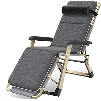 Outdoor-Stühle, lässige Lounge-Stühle für beide Parteien, einzelnes klappbares Saisonbett, Büro-Outdoor-Reise-Portheting, alter Mann-Strandstuhl für Erwachsene – graue kleine Überraschung Comfortable
