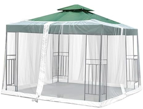 Moskitonetz für Terrassenschirm,Faltbares Moskitonetz Ampelschirm mit Reißverschluss,Moskitonetz für Sonnenschirme, 330x300X230 cm Mückennetz für Sonnenschirm für Pavillon Terrasse Lodge oder Balkon
