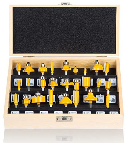 MAYLINE 1/4 Inch Shank Router Bits Sets 41 PCS, Woodwork Milling Cutter Router Bit Set, Wood Cabinet Carbide CNC Cutting Tool for Door&Table Shelves (1/4-NR)