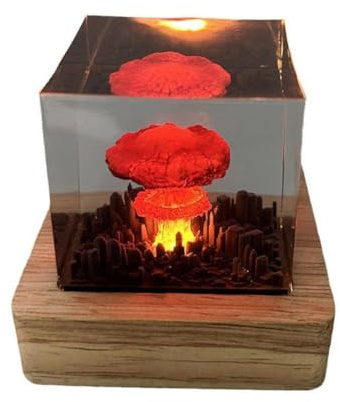 WSRRDRECVHi Lámpara de nube de hongo con bomba de explosión nuclear, luz nocturna de explosión de nube de hongo 3D, lámpara de hongo LED, decoración artística de hongos, lámpara de ambiente de nube de