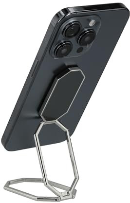 kwmobile Anello Telefono per Dito - Cavalletto Smartphone - Porta Tablet Scrivania - Adesivo Regolabile Rotazione a 360° Universale - Compatibile con Supporto Magnetico Auto