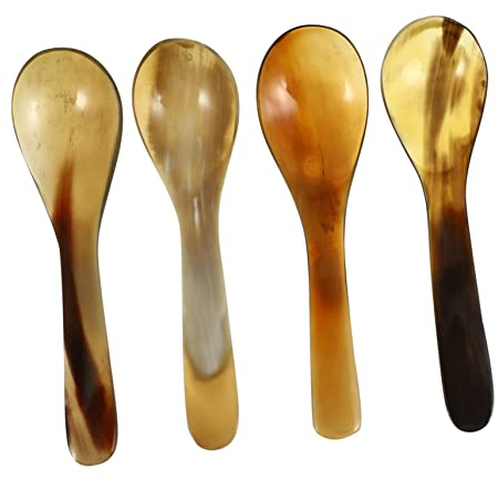 Cabilock 16 Stk Kaffeelöffel aus Horn Kuchenlöffel einzigartige Kaffeekugeln ice cream scoop kaffelöffel besteck kochlöffel Dessertlöffel Suppenlöffel Salat Reislöffel Eierlöffel Perlmutt