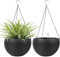 CPROSP 2tlg 28cm Selbstbewässerungstopf Hängend mit Wasserstandsanzeigen, Selbstwässernder Blumentopf, Blumenampel, Hängeblumentöpfe mit Drainagelöchern, Blumentopf Wasserspeicher mit Topf System