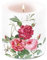 Ambiente 19218145 Bougie pilier en cire, bougie décorative, 9 cm de haut, durée de combustion 35 h Motif roses