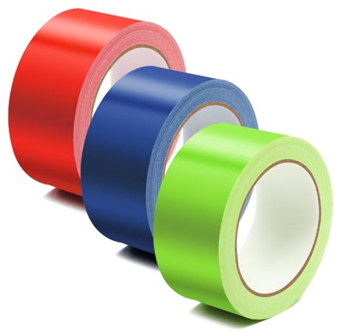 3 Rotoli Nastro Adesivo Telato, Strappabile Nastro Telato Gaffa Tape 50 mm x 10 m Duct Tape Extra Forte Resistente Impermeabile, Per Riparazioni, Fissaggio, Imballaggio, Marcatura e Sigillatura