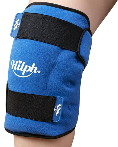 Hilph Kühlmanschette Knie Kühlpad mit Klettverschlüsse, 27.5 x 89cm | Leicht zu Verarbeiten, Verstellbar Gel Kühlbandage Kühlpack für Knie Sportverletzungen, Arthritis, Postoperative Pflege