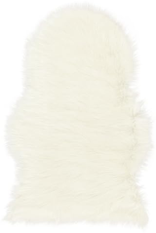 CarpetLiving*com Eco Lambskin Bianco in Finta Pelliccia – Plaid, Tappeto o Coprisedia – Morbido, Elegante - 90x60