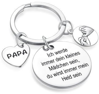 Beste Papa Geschenk Ich werde immer dein kleines Mädchen sein, du wirst immer mein Held sein Schlüsselanhänger Papa Vatertagsgeschenk Geburtstag Weihnachtsgeschenke von der Tochter an den Vater
