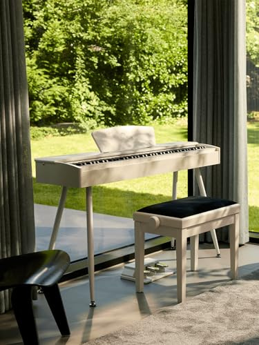 Sonora 1 E-Piano, 88 Gewichtetes Tasten, Home Piano mit Ständer, Dreifachpedal, Notenständer, USB MIDI und Kopfhöreranschluss, ohne Bank, Weiß