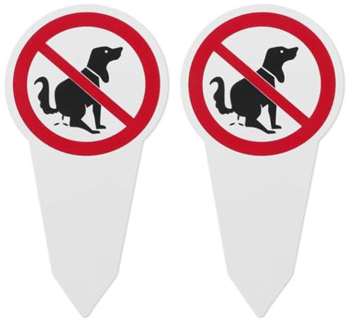VZU 2 Stück Kein Hundeklo Schild, 30x15cm Schild Hunde Kacken Verboten, PVC Schild Kein Hundeklo mit Erdspieß, Schilder Hundekot Verboten, Beidseitig Bedruckt Wetterfest UV-Schutz, Leuchtbehandlung