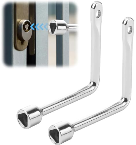 Yuiturt 2PCS Triangle Key, L-Type Meter Box Key & Bin Key for Utility | Zinc alloy multi-purpose key. Opens bins, meter boxes, lamp posts, elevators, radiators & fireplaces. Fits commercial bins.