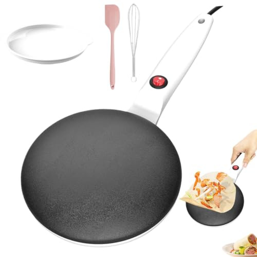 Uhngw Elektrischer Crêpes-Maker, elektrischer Pfannkuchen-Maker - Frühstückspfanne,7,8 Zoll automatische Temperaturregelung Instant Crêpe Maker elektrische Crêpe Maker Maschine antihaftbeschichtet zum