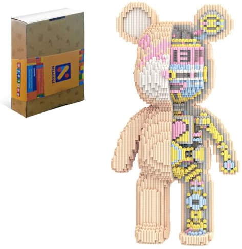 Neacole Bausteine Bausatz Bären (7220 Stück) 43/46 cm, Mikro Bausteine in Tierform 3D für Erwachsene und Kinder, Dekoration für Zuhause und Büro, Geburtstagsgeschenke und