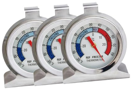 JOINPAYA 4pièces Thermomètre De Réfrigérateur Congélateur Acier Inoxydable Pour Maison Bureau Avec Papier