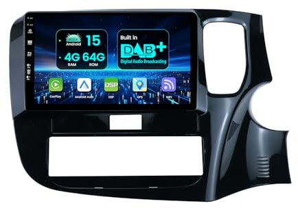 MISONDA [4GB+64GB] Built in DAB+ Android 15 Car Stereo For Mitsubishi Outlander 2012-2018 -Camera+Mic- Wireless Carplay DSP RDS WIFI BT5.0 Mirror Link USB FM AM Fast Boot Head Unit