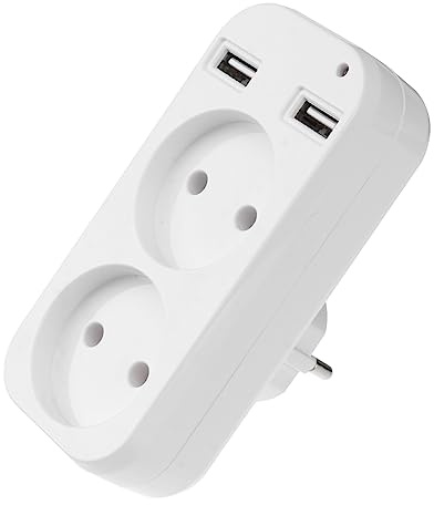 VERDANVERSE Adattatore Per Presa Di 2 Porte Usb, Pannello Prese a Parete Compatto e Leggero, Multitensione Ac220-240v, Per Casa, Viaggio e Dormitorio