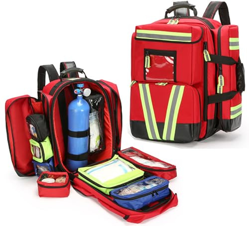 JuanNest Fournitures Médicales d'urgence, Sac De Secours en Cas De Catastrophe Trousse De Premiers Soins Sac À Dos Grande Capacité Sac De Rangement des Traumatismes Kits De Survie, Sac Uniquement