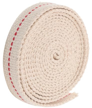 CVUTOVO Mèche Plate en Coton pour Lampes à Huile 1,5 Cm de Large 100% Coton Longueur Réglable Compatible Lampes à Pétrole Camping Lanternes Vintage