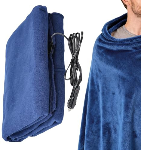 Elektrische Heizdecke - 12V Auto Heizplaid Mit 3 Temperaturstufen (35–65°C) | Weiches Plüschmaterial, Automatische Abschaltung, Tragbar & Sicher Für Winterfahrten, Camping & Reisen, 148x108cm