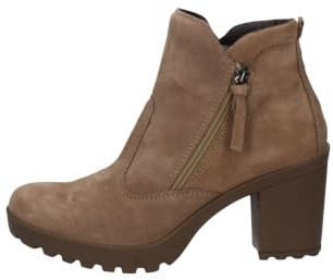 IGI&Co Taupe mockastövlar för kvinnor, chunky högklackat, halkfri sula, sidodragkedja, elegant avslappnad stil