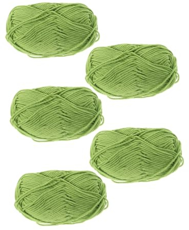 Baluue 5 Fädiges Weiches Baumwollgarn zum Häkeln und Stricken Hautfreundliches Strapazierfähiges Makramee Seil für Selbstgemacht Handarbeiten Kinderdecken Schals und Mützen 22 Grasgrün