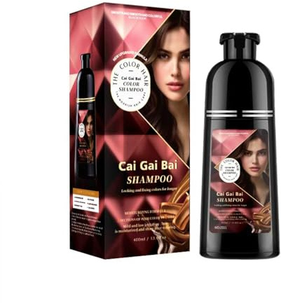 Natural Dye for Gray Hair,Black Hair Dye Shampoo Herbal Ingredients Natural Shampoo Hair Dye for Women Men (Black)