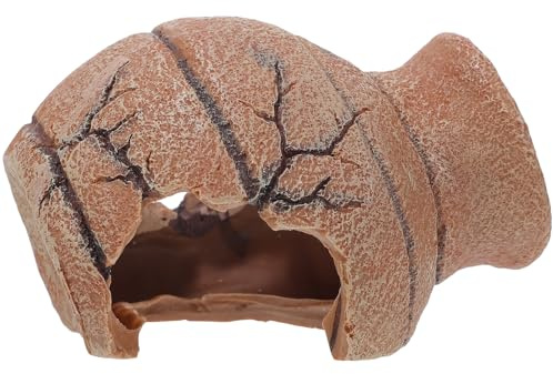 TOYANDONA Escondite Lugar Resina Reptiles Caja Realista para Diseño de Cueva Que Ofrece de Descanso y Seguridad para Geckos Tortugas en Terrarios