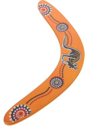 Veemoon Boomerang en Bois Naturel 33x2,5x0,5 Cm, Volant à Lancer et Attraper pour Adultes, Jeu D'extérieur Sportif et Entraînement de Vol Amusant