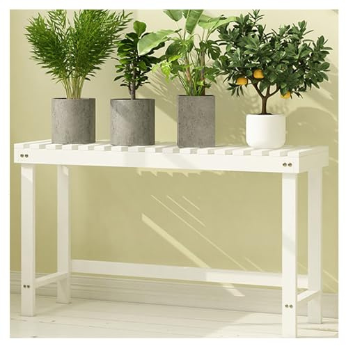Supporto per Fiori in Legno con Gradini da Giardino Supporto per Piante Verdi da Balcone Supporto per Vasi da Fiori per Soggiorno Supporto per Decorazioni da Giardino(Bianca,78x25x45cm)