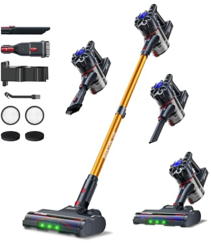KIPMAX Cordless Vacuum Cleaner 45kPa Suction, 55-Minute Runtime,Vacuum Cleaner for Pet Hair, Carpets and Hard Floors, Self-Standing Stick Vacuum with Anti-Tangle Brush and LED Headlights (X10)
