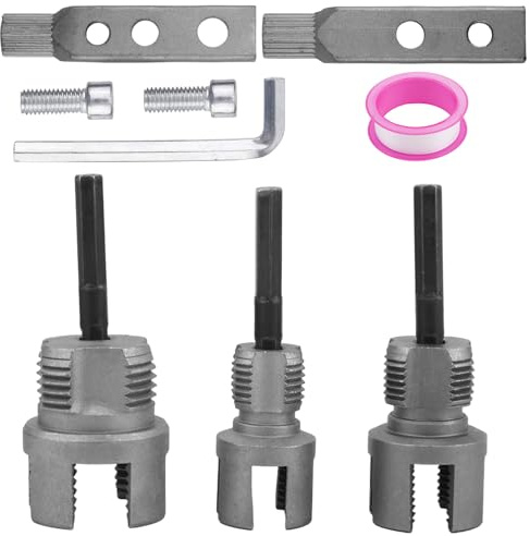 Set Integrato di Utensili per Filettatura Interna ed Esterna di Tubi, Utensili da Taglio Filettature in Acciaio al Carbonio da 1/2 3/4 e 1 Adatti per Tubi in PVC/PPR/MPP/Plastica