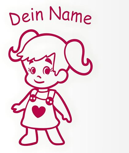 Nomiro - Aufkleber selbst gestalten - Autoaufkleber Baby an Bord - Mädchen Sticker mit Wunschtext - ca. 20 cm für Auto Fenster Heckscheibe - Motorrad Fahrrad Lkw Bus - pink